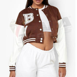 Veste universitaire en laine de haute qualité pour hommes personnalisée hiver collège baseball Letterman support coton rempli de cuir manches tricotées - Product Image 3