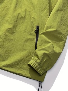 เสื้อแจ็คเก็ตกันลมระบายอากาศน้ำหนักเบา ไซส์ใหญ่ ซิปกันน้ำ สีเขียว สไตล์ลำลอง สำหรับใส่เที่ยวเล่นกลางแจ้งในฤดูใบไม้ผลิ ขายส่ง ราคาสุดคุ้ม - Product Image 4