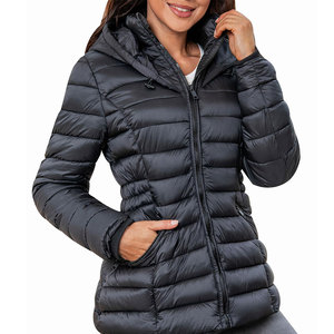 Women Puffer <b>Jacket</b> Full Zip Coat Pocket Outwear Hooded Down <b>Jackets</b> High Quality Women Puffer <b>Jackets</b> - Product Image 2