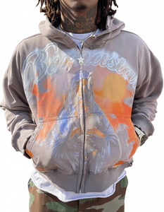 Nueva llegada al mejor precio, sudadera con capucha personalizada con cremallera, logotipo impreso en DTG con diamantes de imitación para hombre, cómoda y adecuada para invierno y otoño - Product Image 2