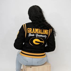 Chaqueta Universitaria OVO YALE, 100% Algodón, Chaqueta Bomber Universitaria Bordada en la Parte Delantera, Impermeable, Cortavientos, Unisex - Product Image 5