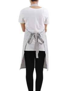 Tablier à bavette teint en fil de coton 100%, bavoir à la taille gris, cuisine salon de coiffure jardin barbecue PE LDPE PU PVC Denim tissu polyester - Product Image 5