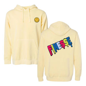 OEM Bordado Hip Hop Sudadera con capucha Hombres Sudadera con capucha en relieve Chenille Bordado Hombres Sudaderas con capucha recortadas para hombres - Product Image 4