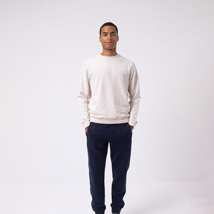 Alta calidad impreso bordado gráfico manga larga Color sólido hombres cuello redondo invierno Sudadera con capucha 100% algodón polar - Product Image 2