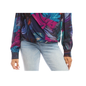 Top drappeggiato Karen Kane con chiffon stampato multicolore - Product Image 6