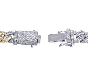 Collier cubain personnalisé en or 10 carats avec diamants baguette et ronds cultivés en laboratoire, style hip-hop pour hommes - Product Image 6