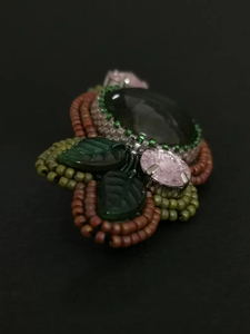 Pinza de pelo Floral de piedras preciosas con cuentas para mujer con pelo largo, estilo de fiesta de plástico ecológico, regalo de cumpleaños perfecto para prometida - Product Image 3