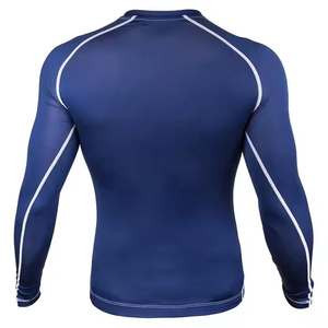 El mejor diseño de los hombres de manga completa Rash Guard transpirable sublimación impresa para BJJ nuevo y teñido liso - Product Image 3