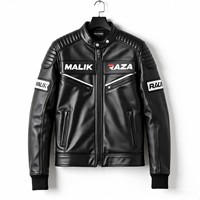Veste en cuir blindée pour hommes | CE Pads épaules/coudes/dos | Vêtements de moto en gros