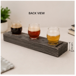 Wooden <b>Beer</b> Flight Tray 15 Inch Reusable Drink Holder Minimalist Design for Bar Accessories - Product Image 1