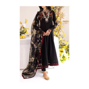 RM Trendy Attire Mujeres paquistaníes vestidos Casual Wear Kattan seda 3 piezas vestido con volante dupatta entrega en todo el mundo - Product Image 2