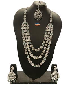 Conjunto de collar de diamantes americano multicapa tradicional para mujer, combinación perfecta para saris étnicos y trajes de boda - Product Image 6