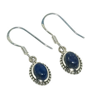 Nouvelle arrivée fait à la main Designer 925 en argent Sterling femmes mariage boucles d'oreilles Lapis Lazuli perle diamant pierres précieuses bijoux fins - Product Image 3