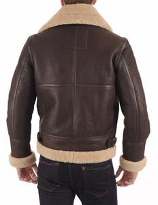 Mens <b>Flying</b> Winter Aviator Shearling Leather <b>Jacket</b> Bomber Warm Filling Fur Vintage Flight Pilot Real Leather Coat <b>Jacket</b> OEM - Product Image 4