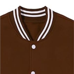 Chaqueta Bomber de Invierno para Hombre, Fabricación OEM, Personalizada, 100% Seda, Impermeable, Ecológica, de Alta Calidad, Mangas Blancas, Color Marrón - Product Image 4