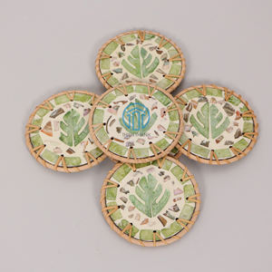 Juego de posavasos decorativos de nácar y ratán para decoración de fiestas, superventas con alta calidad, hecho en Vietnam - Product Image 3