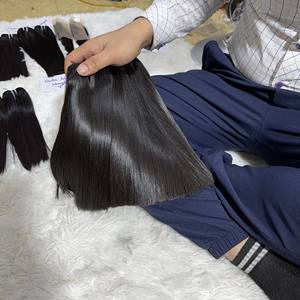 100% paquets de cheveux bruts humains vietnamiens avec fermeture frontale en dentelle HD Vendore Extensions de cheveux vierges alignés sur les cuticules - Product Image 2