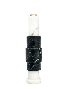 Portavelas de mármol Premium en blanco y negro, incrustaciones de Metal hechas a mano, soporte de vela decorativo de Navidad duradero para uso en la mesa del hogar - Product Image 3