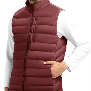 Vente directe d'usine Meilleure vente Gilet matelassé à col en V zippé personnalisé respirant de haute qualité pour homme d'hiver décontracté 100% 220g - Product Image 1