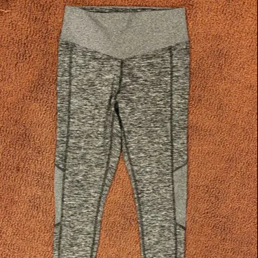 Nieuwste Custom Logo Vrouwen Yoga Legging Heather Grey-Dij Pocket