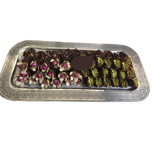 Bandeja de Chocolate decorativa para el hogar de diseño elegante, bandeja de Metal plateado de primera calidad, bandeja Rectangular al por mayor para celebraciones y eventos - Product Image 1
