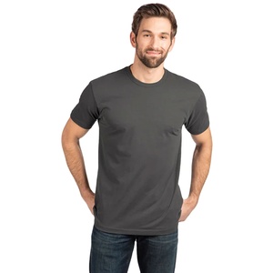 Next <b>Level</b> Men's Sueded 1x1 sueded baby Rib-knit Collar Wholesale 100% Cotton Solid Color Blank O-Neck Fabric 180g-200g T Shirts - Product Image 1