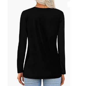 เสื้อยืดลำลองสำหรับผู้หญิง BD High Street เสื้อยืดหลวมมีโลโก้สีทึบคอกลมแขนยาวสำหรับฤดูร้อน - Product Image 3