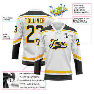 Personalizado bajo MOQ alta calidad práctica al por mayor personalizado hombres mujeres Hockey desgaste jóvenes barato en blanco Hockey sobre hielo Jersey - Product Image 2