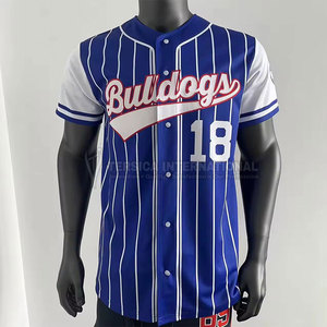 Chemise de baseball en polyester à manches courtes t-shirt de sport décontracté haut tenue d'été chemise de baseball en polyester léger - Product Image 1