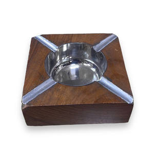 Cenicero de madera de diseñador de lujo moderno de primera calidad hecho a mano con incrustaciones de latón regalo de negocios de alta calidad grabado Natural personalizado - Product Image 6