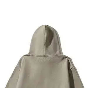 Pull-over à capuche d'hiver décontracté pour hommes, tailles XL à 6XL, polaire haute, unique pour col à capuche doublé de tissu solide imprimé bouffant - Product Image 5