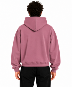 Sudadera con Capucha Rosa para Hombre AURA, con Cierre, Informal, de Felpa, Color Sólido, Corte Regular, para Otoño, 100% Algodón, 350g, Antiencogimiento - Product Image 2