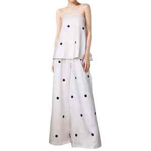 Femmes 2025 nouvel an mode à pois jambe large pantalon 2 pièces ensemble Sexy épaule sans manches gilet hauts costume Vocation Streetwear - Product Image 1