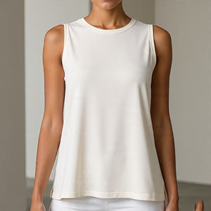 เสื้อกล้ามเสื้อกล้ามแขนกุดน้ำหนักเบามีสไตล์สำหรับผู้หญิง | เสื้อกล้ามออกกำลังลำลองระบายอากาศได้ดีเสื้อคอวีผ่าหลัง - Product Image 2