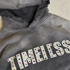 Sweats à capuche personnalisés zippés avec strass Sweat à capuche avec impression bouffante, délavé à l'acide Sweats à capuche et sweat-shirt lourds avec logo personnalisé pour hommes - Product Image 6