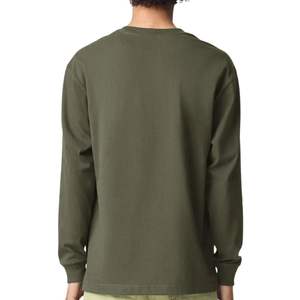 Camiseta de manga larga de color sólido para hombre con bolsillo en el pecho, camiseta informal de algodón holgada de estilo callejero - Product Image 5