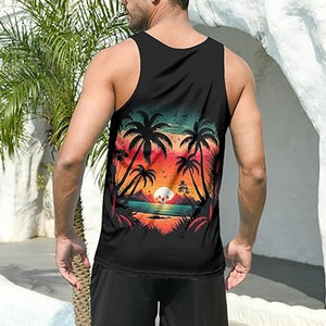 Camiseta Deportiva Casual de Punto, Ligera, Transpirable y de Secado Rápido, 100% Algodón, Sin Mangas, para Hombre, Servicio Personalizado OEM - Product Image 4