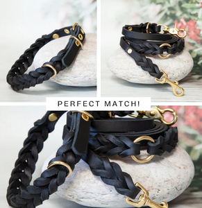 Collier de chien ciré, cadeau de maman de chien Collier de chien en cuir vert de haute qualité pour lévrier et Whippet - Product Image 2