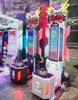 Machine d'arcade Hammer : Jeu de force à marteau époustouflant avec testeur de force LED, machine de jeu à monnayeur Superfun en métal, version anglaise