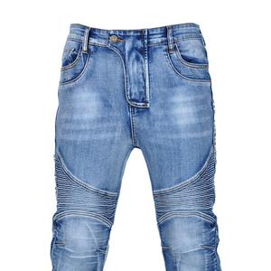 กางเกงยีนส์มอเตอร์ไซค์บุผ้าอะรามิดสำหรับผู้ชาย สีน้ำเงิน พร้อมแผ่นเสริมบริเวณเข่าแบบร่อง ป้องกันการกระแทกสำหรับขี่มอเตอร์ไซค์ - Product Image 5