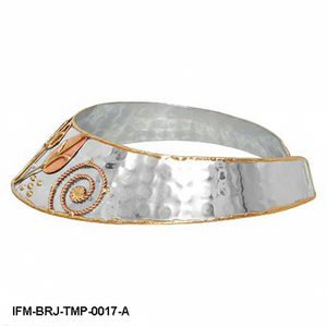 สร้อยคอแบบช็อกเกอร์ทำจากโลหะผสม ตีขึ้นรูปด้วยมือ งานฝีมือแบบผสมผสาน ทองแดง ทองเหลือง และเงิน  งานแฮนด์เมดสไตล์โบฮีเมียน - Product Image 4