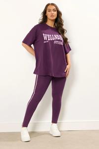 Burgundy <b>Red</b> Wellness Studio Eco-Friendly Loose Fit Summer Printed <b>T</b>-<b>Shirt</b> for <b>Women</b> - Product Image 2