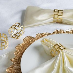 Porte-serviettes moderne en laiton doré pour vaisselle Décoration de fête de mariage en métal Anneau de serviette en métal - Product Image 5