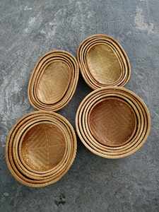 ถาดไม้ไผ่น้ำหนักเบาเป็นมิตรต่อสิ่งแวดล้อมตะกร้าสานแฮนด์เมดสำหรับผักผลไม้และของตกแต่งห้องครัว - Product Image 5