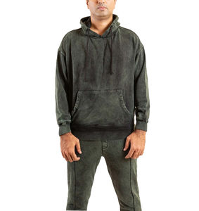 2025 nueva moda 100% algodón para hombre Deporte chándal Hip Hop chándales invierno ácido lavado chándal para hombres - Product Image 6