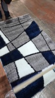 Türkischer Polyester-Shaggy-Teppich Adiva Jacquard-Gewebter Maschinengefertigter Hochfloriger Wendeteppich Waschbar Antibakteriell