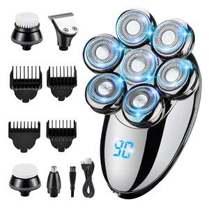 Tondeuse Électrique Rechargeable Sans Fil pour Hommes IPX7, Kit de Rasage avec Têtes de Rechange, Tondeuse à Barbe et Nez pour le Corps - Product Image 1