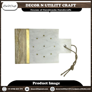 Planche à découper ronde en marbre avec fonction antidérapante, planche à découper en pierre naturelle pour la cuisine - Product Image 5