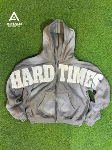 Sweat à capuche en strass AIFRAN pour homme, streetwear de luxe, lourd, surdimensionné, patchwork délavé, polaire, pull personnalisé, vêtements de sport - Product Image 6