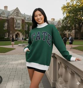 Sudadera de Forro Polar Personalizada para Mujer, Estilo Universitario, con el Logotipo de la Hermandad Phi Delta Theta, Ecológica, Cuello Alto, Holgada, con el Logotipo de Alpha Delta Alpha - Product Image 4